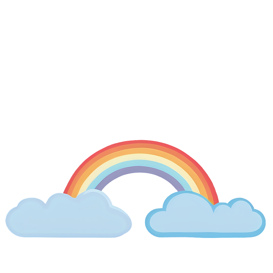 Minimalist Rainbow With Clouds Png 06282024 PNG image