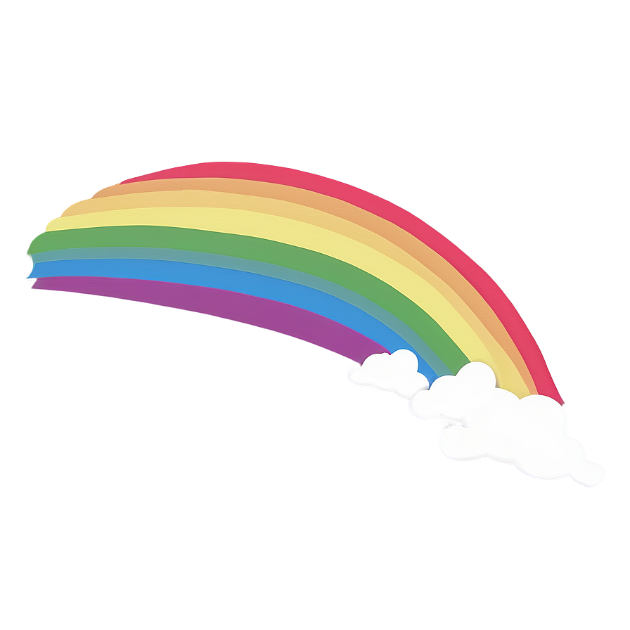 Minimalist Rainbow With Clouds Png Wtl55 PNG image