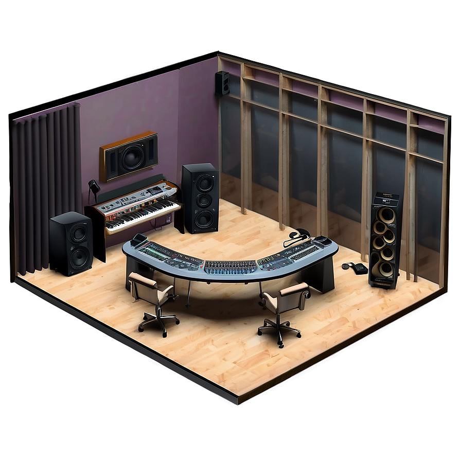 Minimalist Recording Studio Layout Png 06262024 PNG image