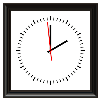 Minimalist Red Hand Clock PNG image