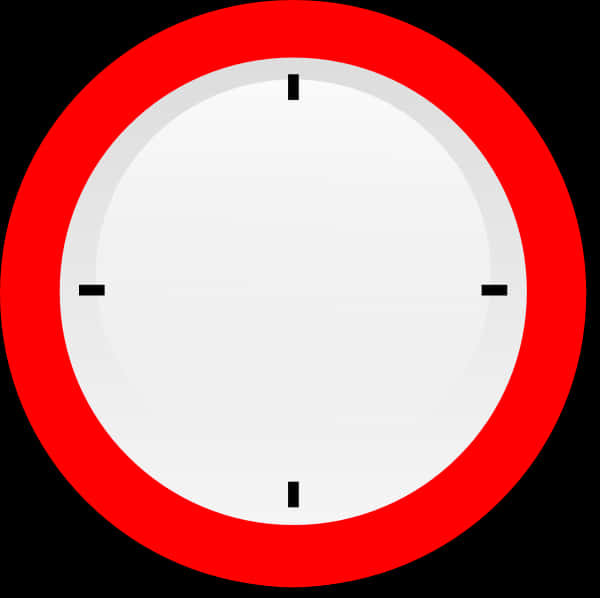 Minimalist Redand White Clock PNG image