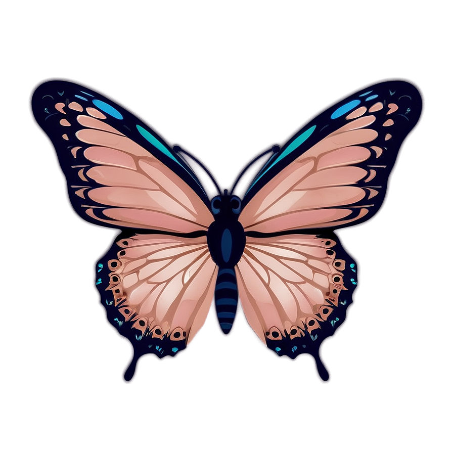 Minimalist Rose Gold Butterfly Png 06282024 PNG image