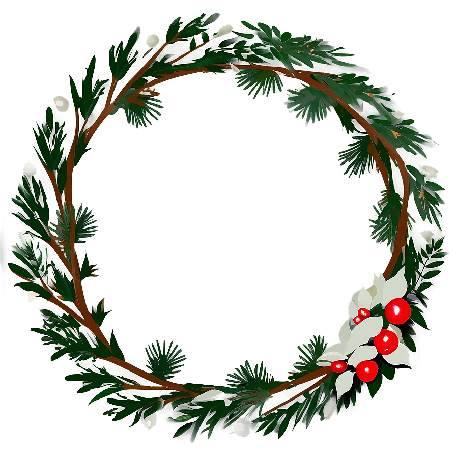 Minimalist Scandinavian Wreath Png Psy16 PNG image