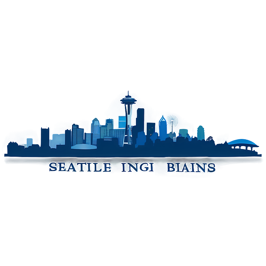 Minimalist Seattle Skyline Design Png Pef PNG image