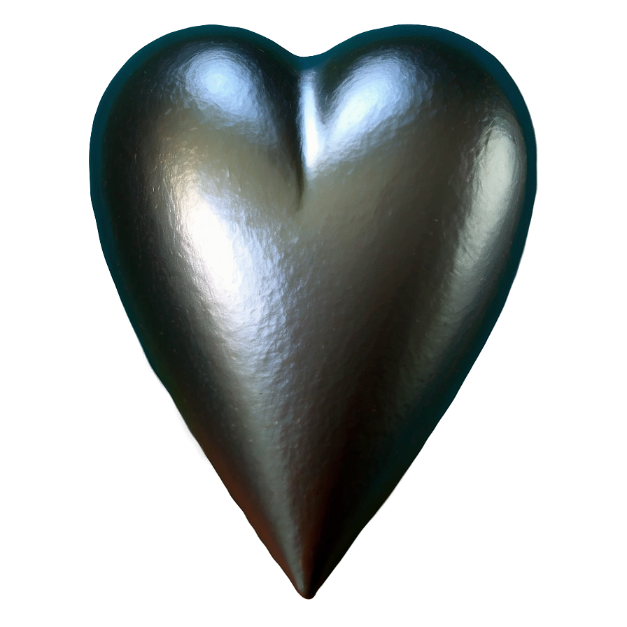 Minimalist Silver Heart Png 06282024 PNG image