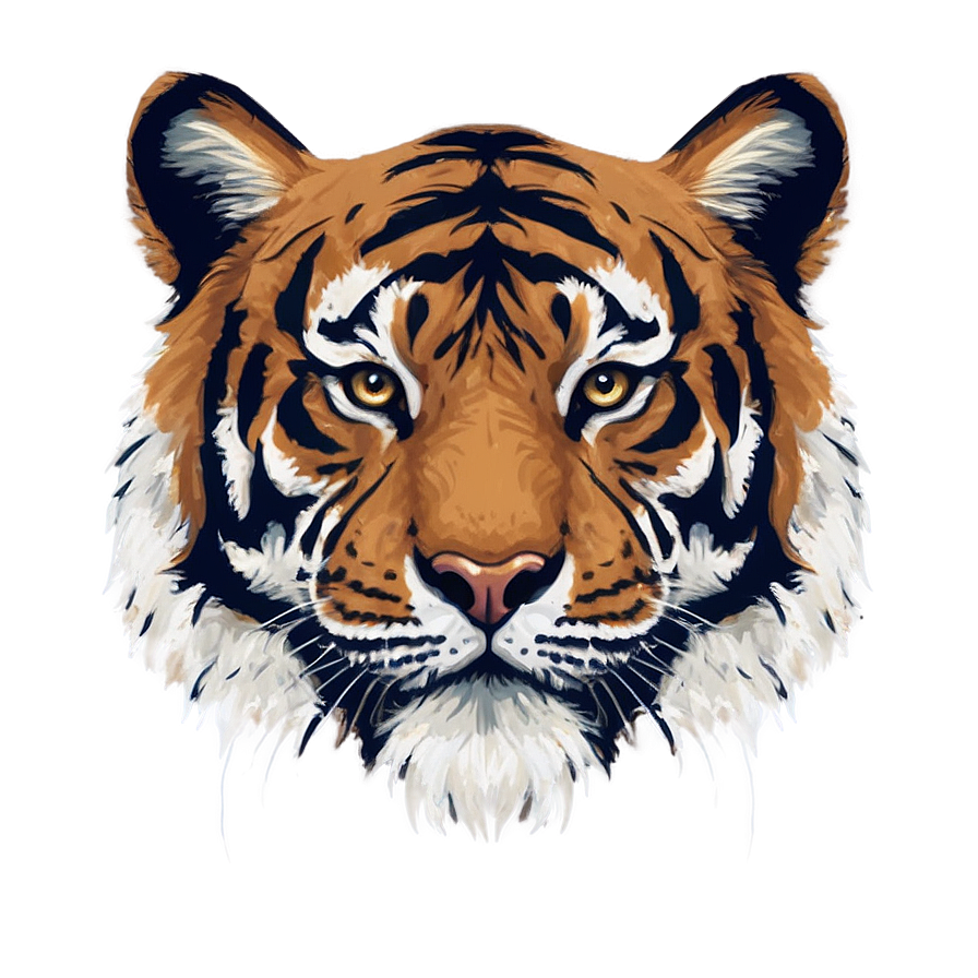 Minimalist Tiger Face Art Png Nnq PNG image