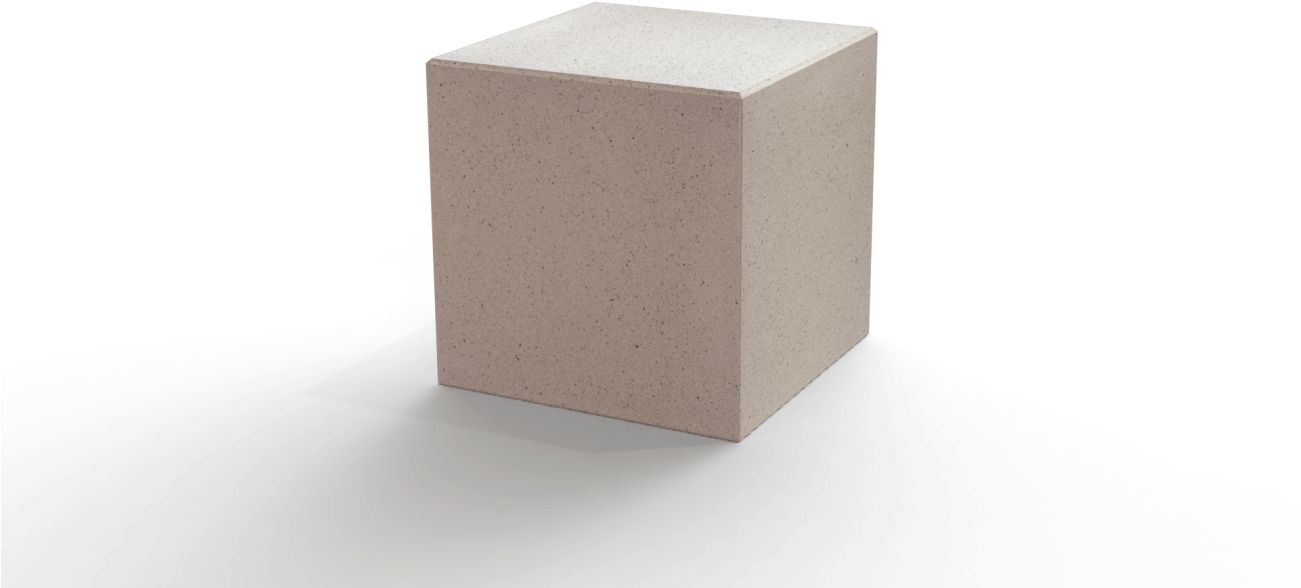 Minimalist White Cubeon Grey Background PNG image