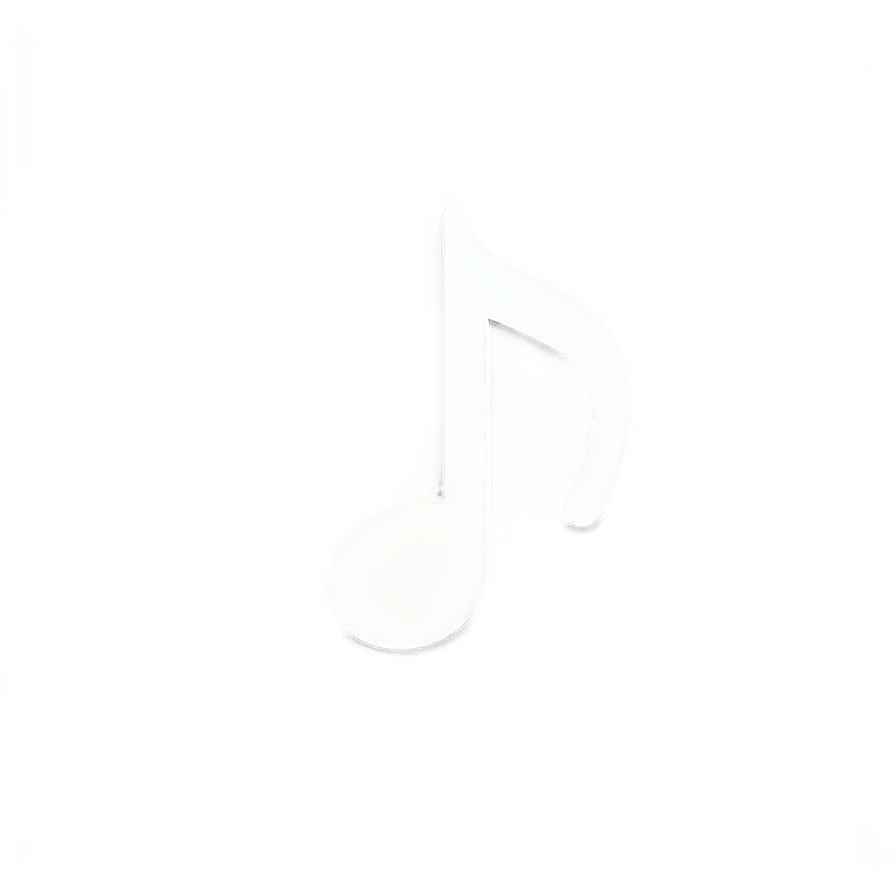 Minimalist White Music Note Png 06212024 PNG image