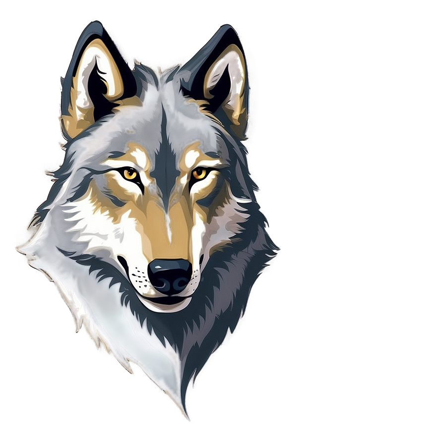 Minimalist Wolf Face Design Png 06292024 PNG image
