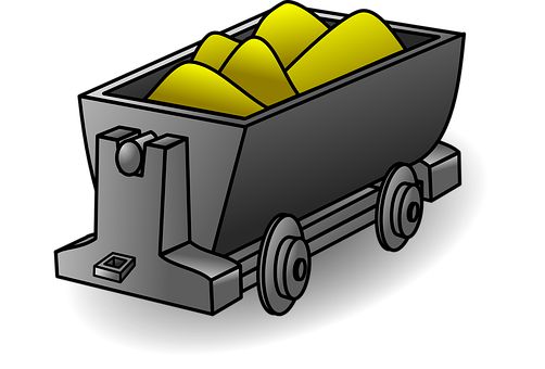 Mining Cart Fullof Gold Illustration PNG image