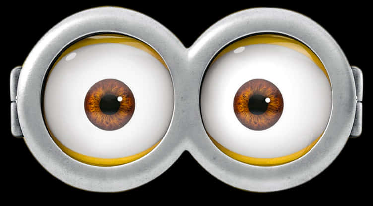 Minion Goggles Close Up PNG image