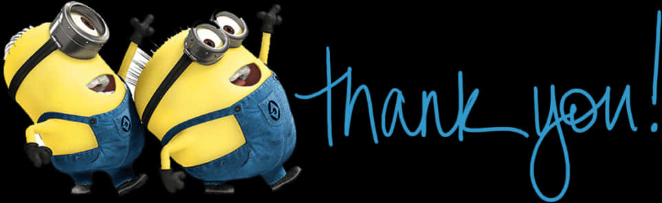 Minions Thank You Greeting PNG image