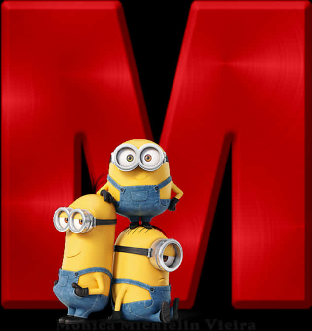 Minions With Letter M Background PNG image