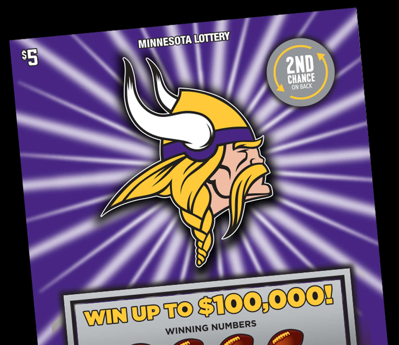 Minnesota Lottery Vikings Scratch Game PNG image