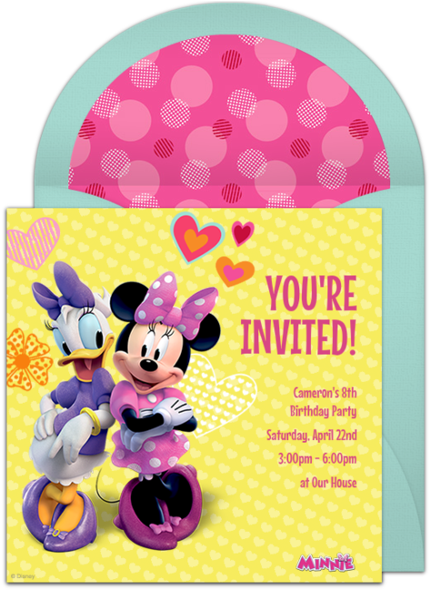 Minnie Mouse Birthday Invitation PNG image