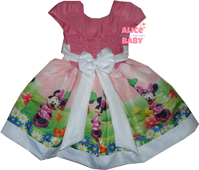 Minnie Mouse Pink Dressfor Baby PNG image