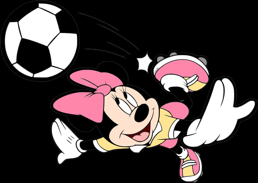 Minnie Mouse Playing Soccer PNG image
