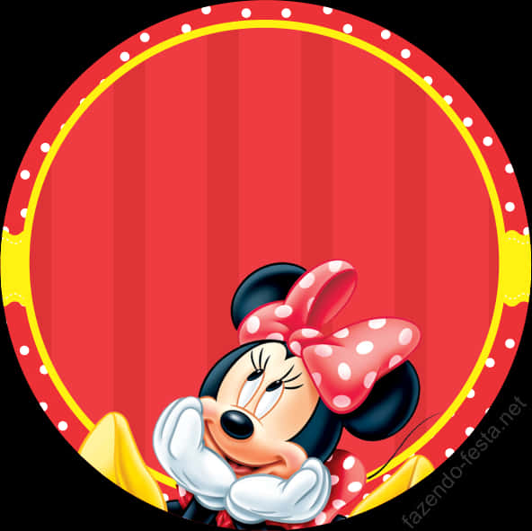 Minnie Mouse Red Background Circle PNG image