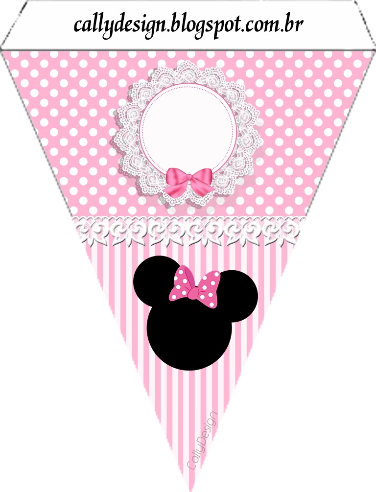 Minnie Rosa Party Banner Design PNG image