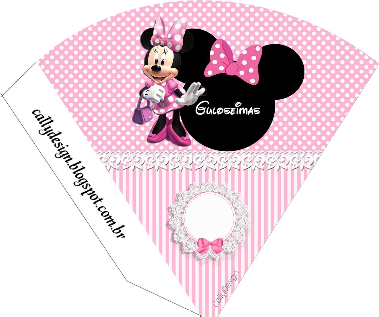 Minnie Rosa Party Cone Design PNG image