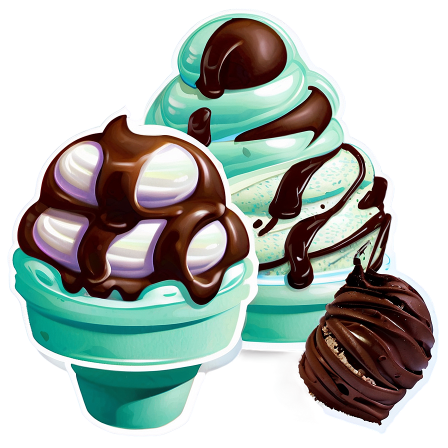 Mint Chocolate Chip Ice Cream Cone Png 75 PNG image