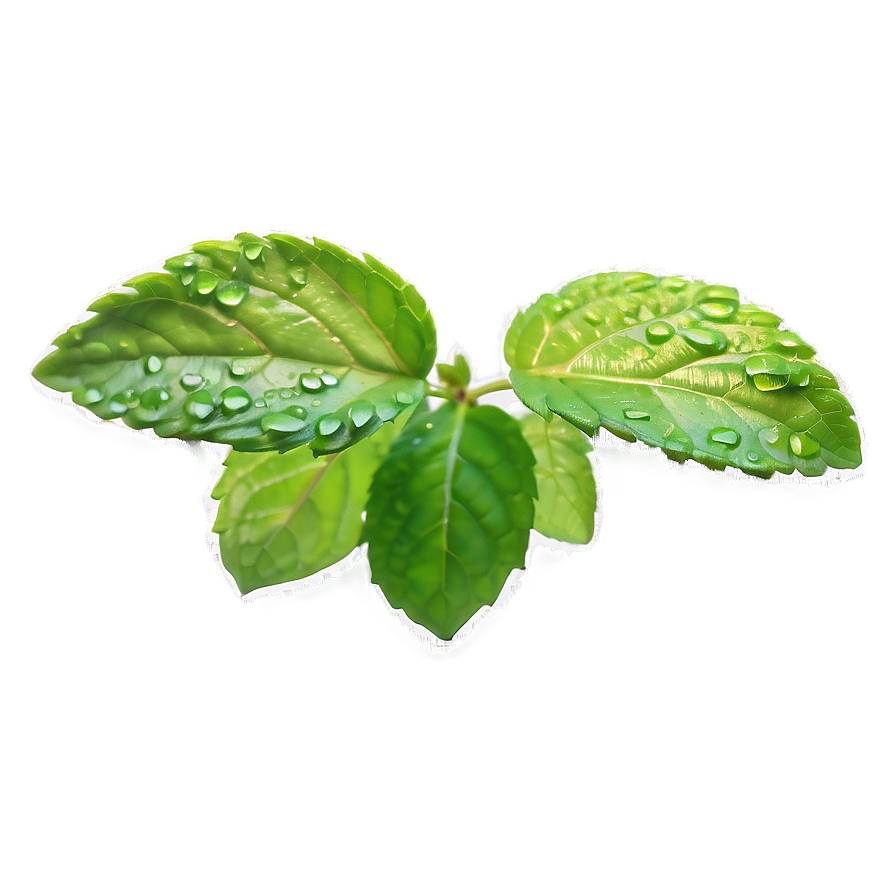 Mint Leaf Waterdrops Png 97 PNG image