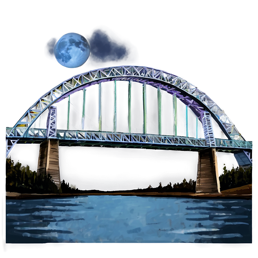 Mississippi River Bridge Night Png Nxm PNG image