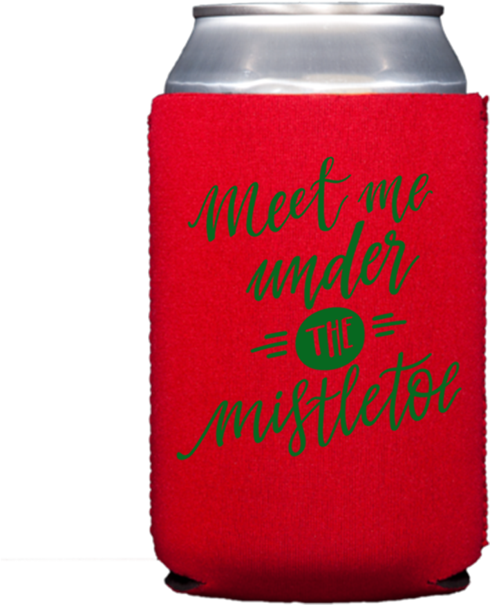 Mistletoe Can Cooler Red PNG image