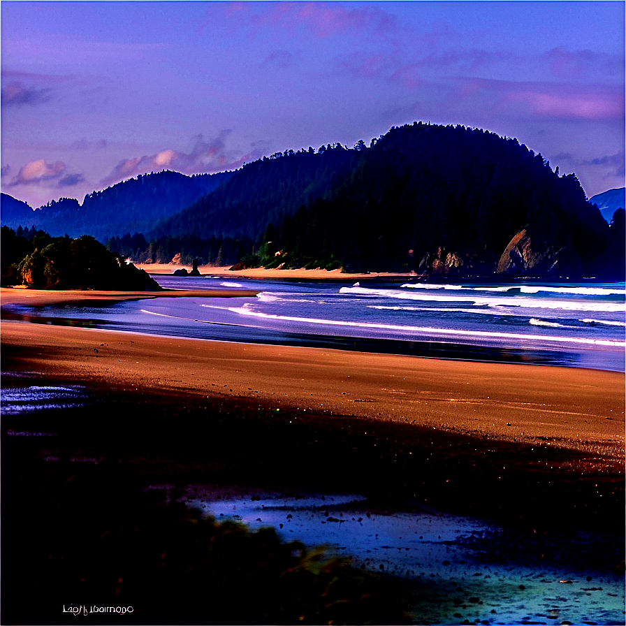 Misty Oregon Coastline Png Rwl2 PNG image