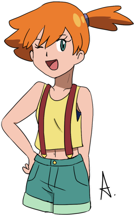 Misty Pokemon Character Standing Pose PNG image