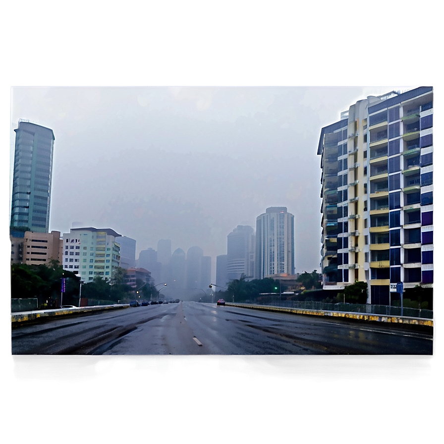 Misty Rain In The City Png Kiu PNG image