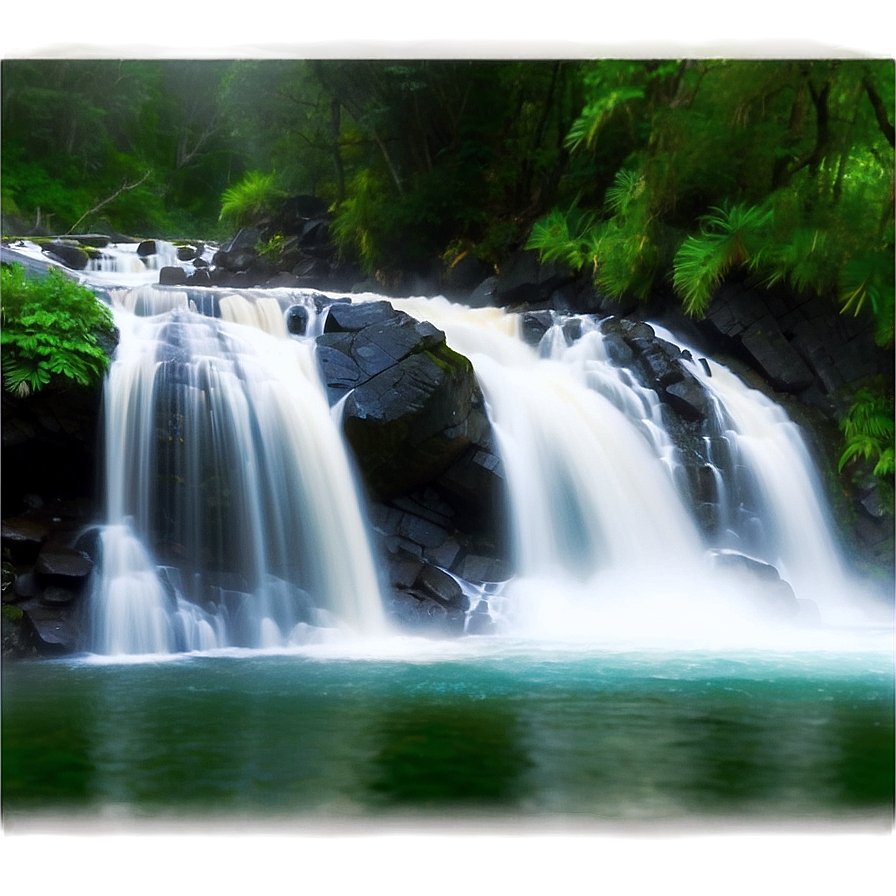 Misty Waterfall Atmosphere Png 18 PNG image