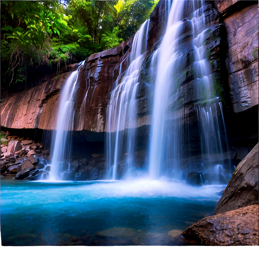 Misty Waterfall Oasis Png 38 PNG image