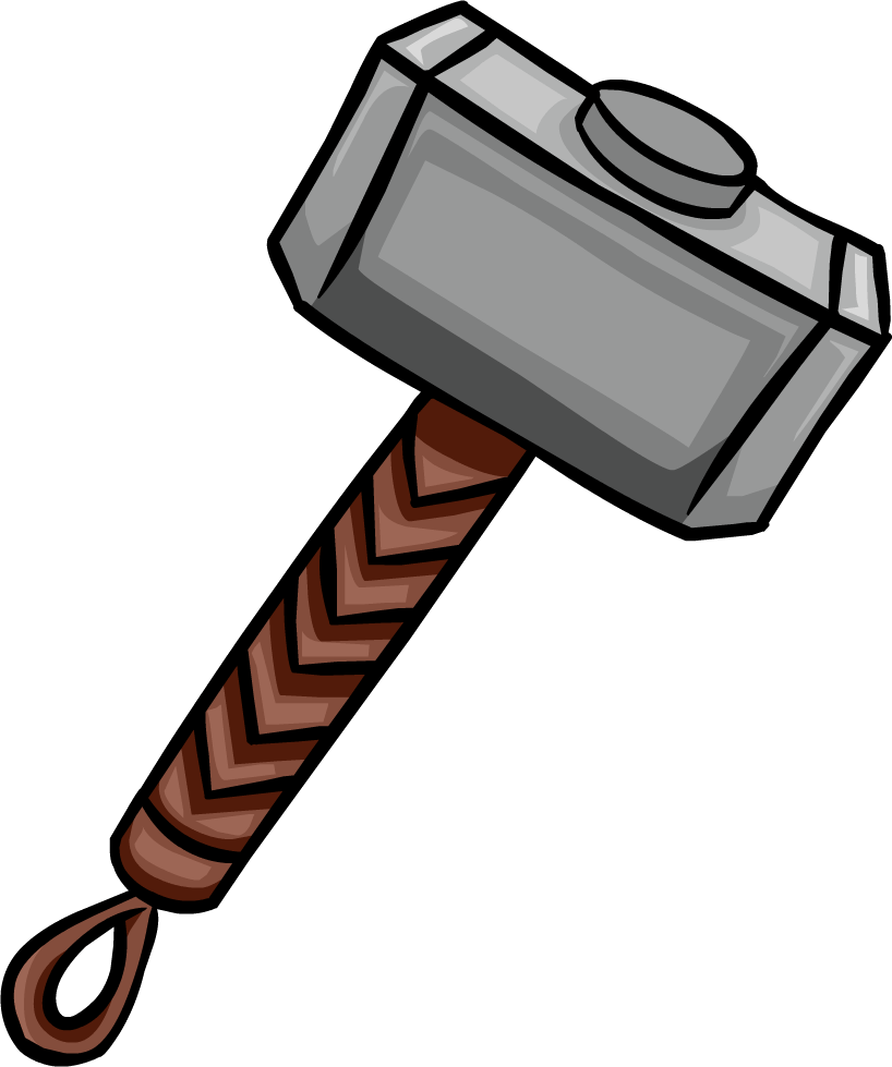 Mjolnir Cartoon Representation PNG image