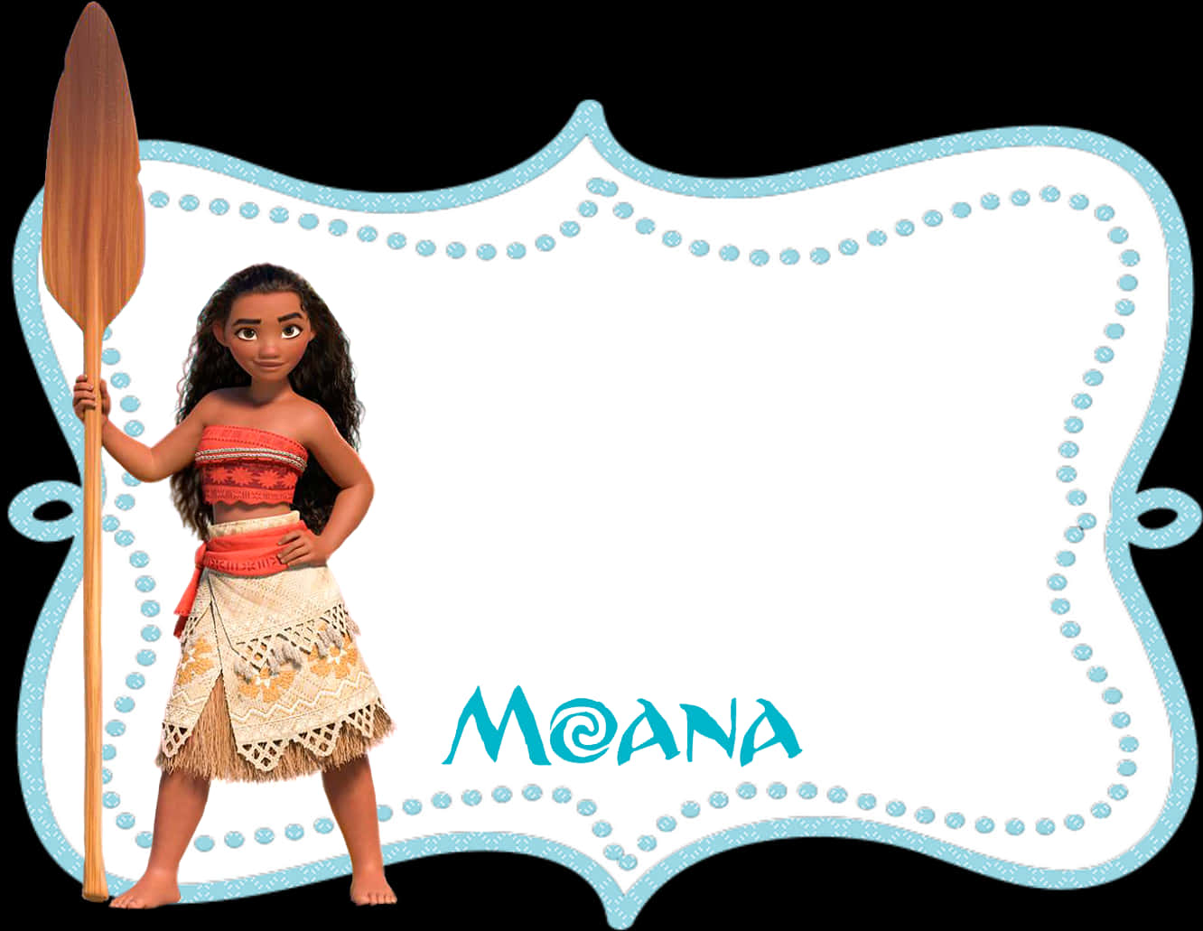 Moana Character With Paddle PNG image