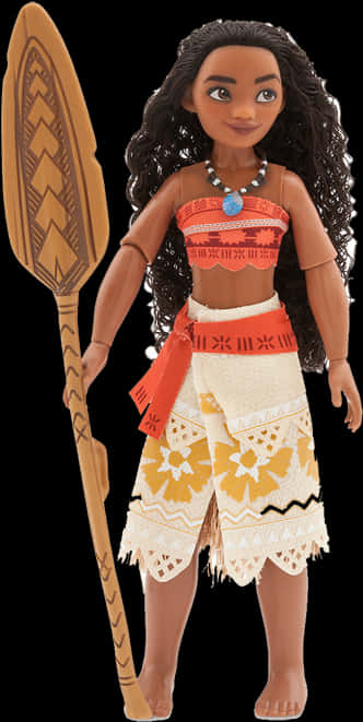 Moana Doll With Oar PNG image