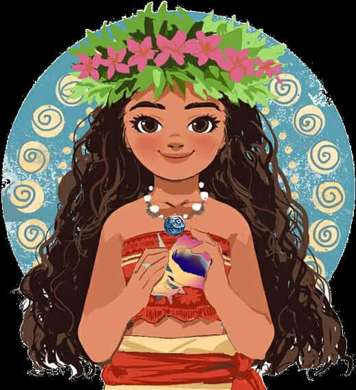 Moana Polynesian Princess Illustration PNG image