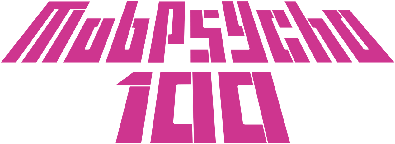 Mob Psycho100 Logo Pinkon Blue PNG image