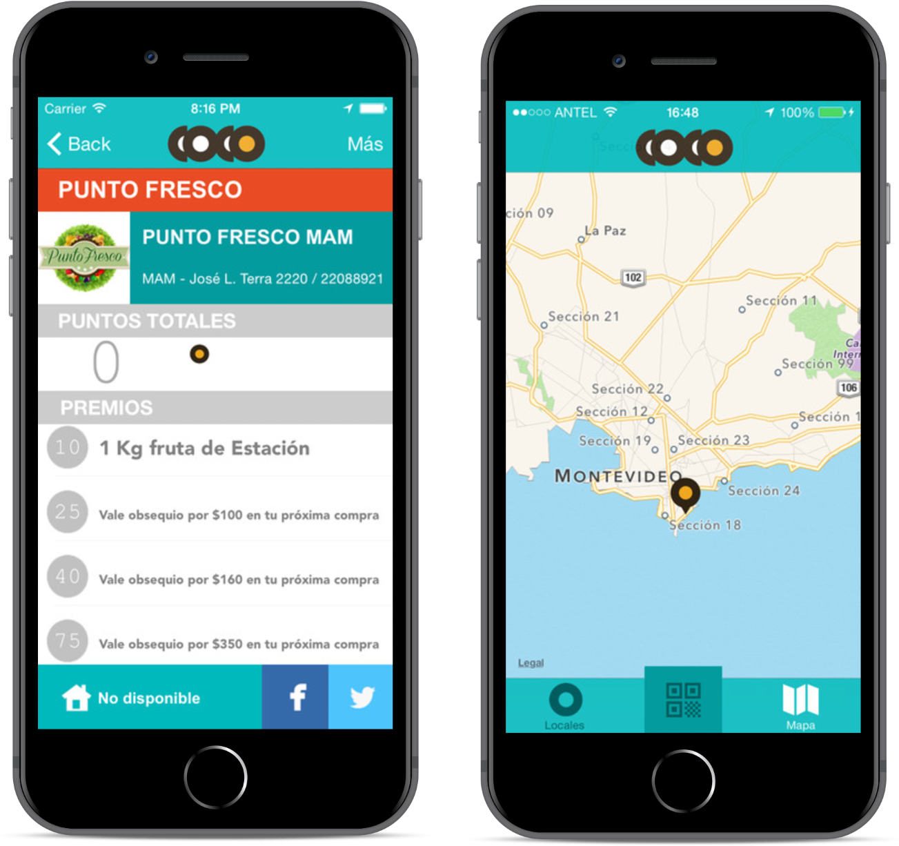 Mobile App Screenshots Loyalty Programand Map View PNG image