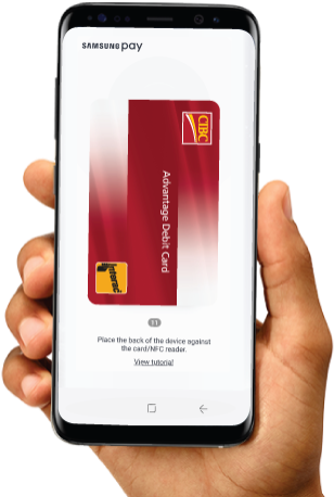 Mobile Debit Card Transaction Demonstration PNG image