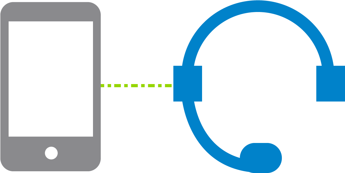 Mobile Headphones Connection Graphic PNG image