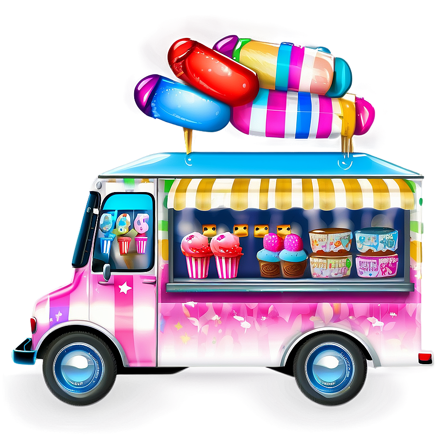 Mobile Ice Cream Shop Truck Png 06122024 PNG image