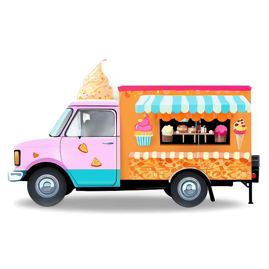 Mobile Ice Cream Shop Truck Png Xog PNG image