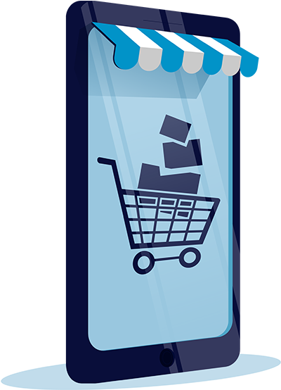 Mobile Online Shopping Concept PNG image