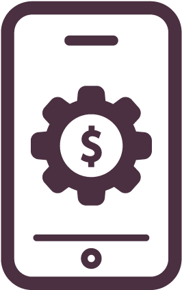 Mobile Phone Finance Settings Icon PNG image