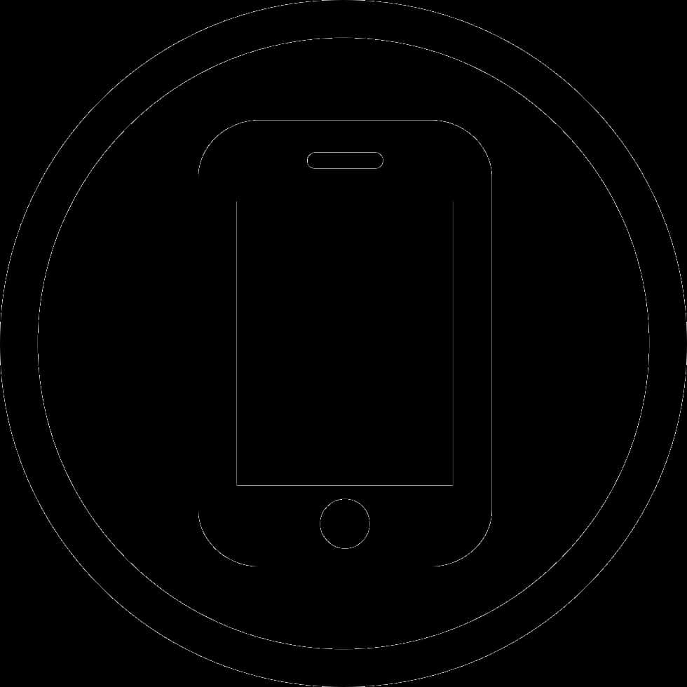 Mobile Phone Icon Blackand White PNG image