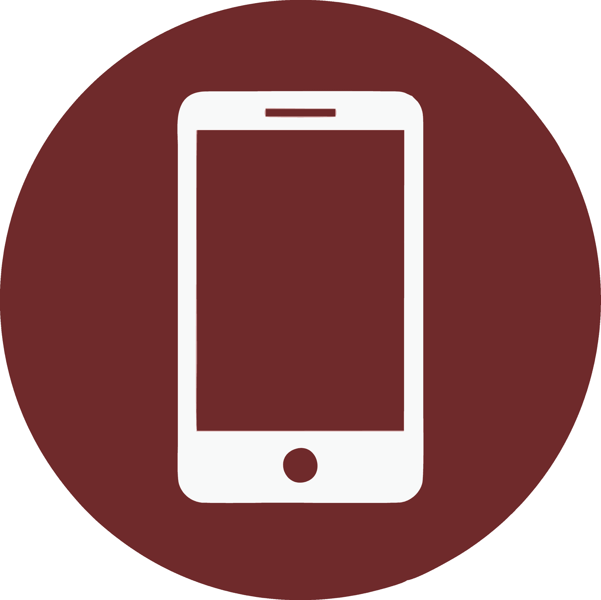 Mobile Phone Icon Maroon Background PNG image