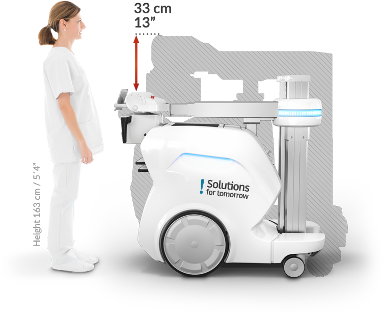 Mobile Xray Machine Dimensions PNG image