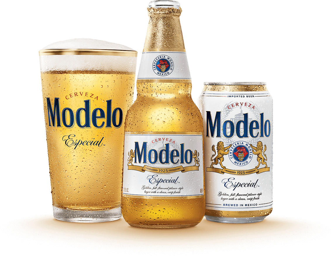 Modelo Especial Beer Product Display PNG image
