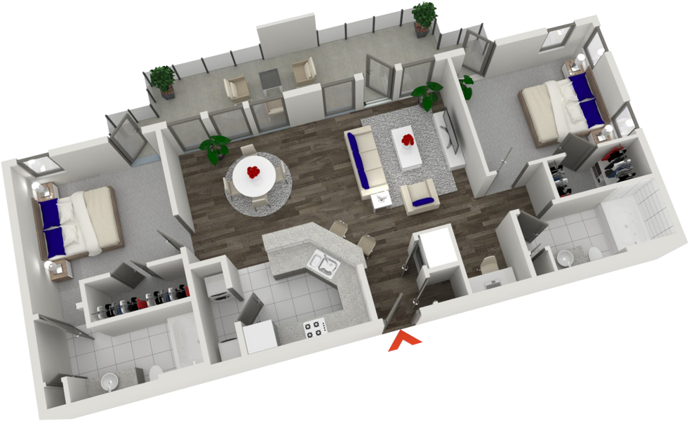 Modern Apartment3 D Floor Plan PNG image